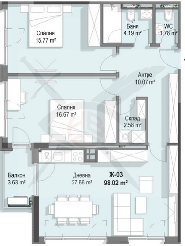 Продава 3-СТАЕН, гр. София, Кръстова вада, снимка 1 - Aпартаменти - 47852546