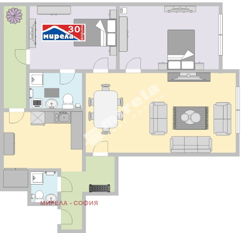 Zu verkaufen  2 Schlafzimmer Sofia , Zentar , 86 qm | 64261418 - Bild [3]