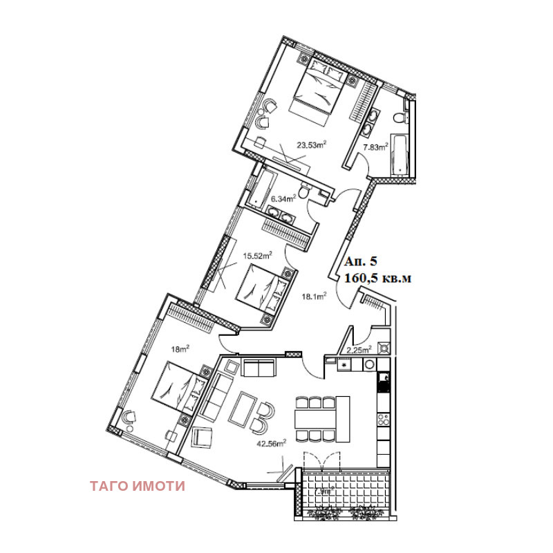 Продава 4-СТАЕН, гр. София, Витоша, снимка 16 - Aпартаменти - 48924685