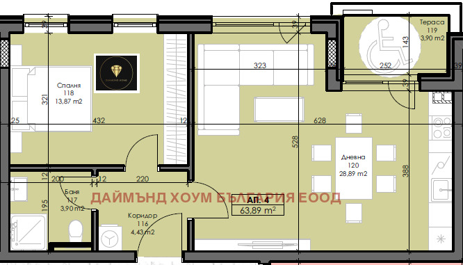 En venta  1 dormitorio Plovdiv , Jristo Smirnenski , 72 metros cuadrados | 70599986 - imagen [2]