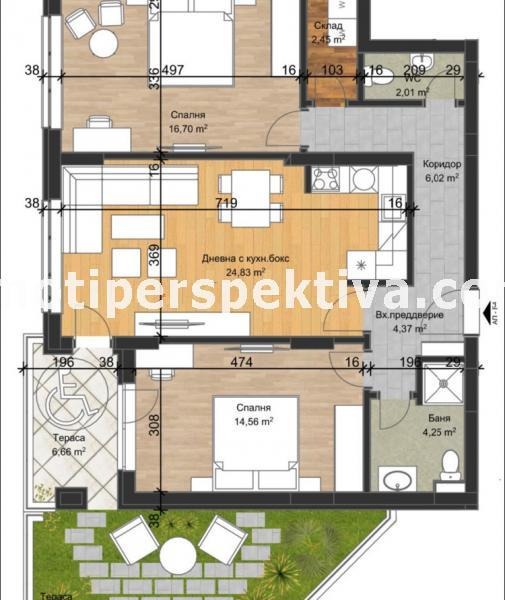 Продава 2-СТАЕН, гр. Пловдив, Кючук Париж, снимка 2 - Апартаменти - 52705015