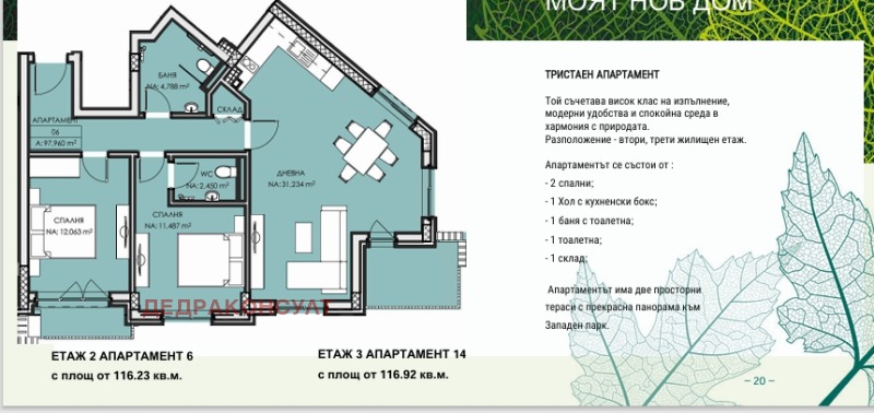 Till salu  2 sovrum Sofia , Ljulin 6 , 117 kvm | 97958317 - bild [3]