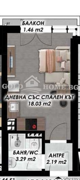Продава 1-СТАЕН, гр. Пловдив, Гагарин, снимка 3 - Апартаменти - 53888077