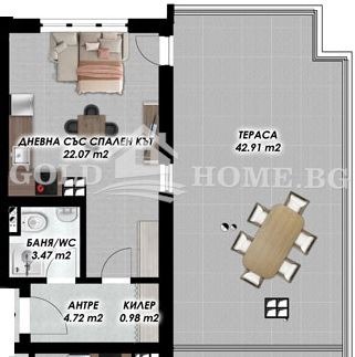 Продава 1-СТАЕН, гр. Пловдив, Гагарин, снимка 4 - Апартаменти - 53888077