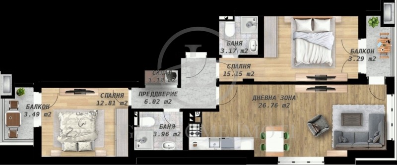 Продава 3-СТАЕН, гр. Пловдив, Беломорски, снимка 3 - Апартаменти - 53448724