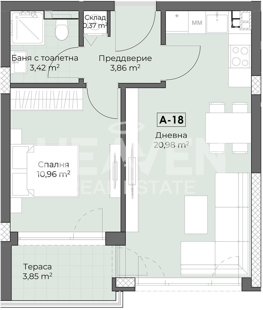 Продава 2-СТАЕН, гр. Пловдив, Беломорски, снимка 2 - Апартаменти - 54052651