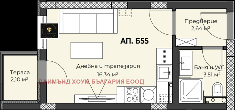 Продава 1-СТАЕН, гр. Пловдив, Пещерско шосе, снимка 2 - Aпартаменти - 48440789