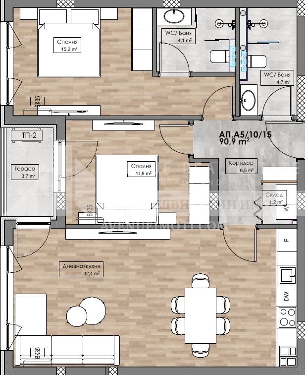 Na sprzedaż  2 sypialnie Plowdiw , Karszijaka , 107 mkw | 48511501 - obraz [5]