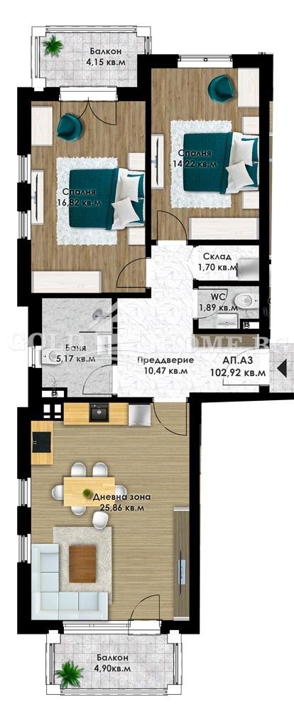 Продава 3-СТАЕН, гр. Пловдив, Коматево, снимка 5 - Апартаменти - 55884361
