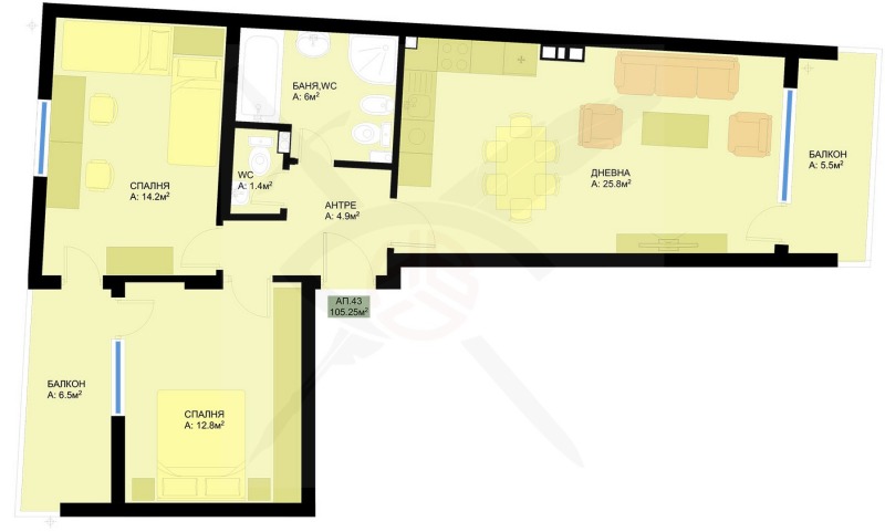 Продава 3-СТАЕН в град Варна, Гранд Мол - 106 кв.м / 182 600 € » 357 134.56 лв., ЕКС НВД ООД