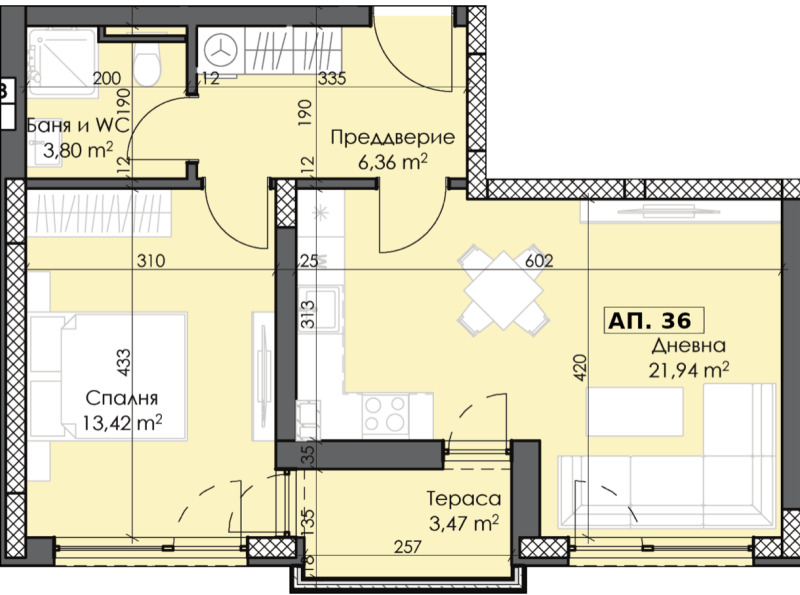 Till salu  1 sovrum Plovdiv , Trakija , 73 kvm | 25017225