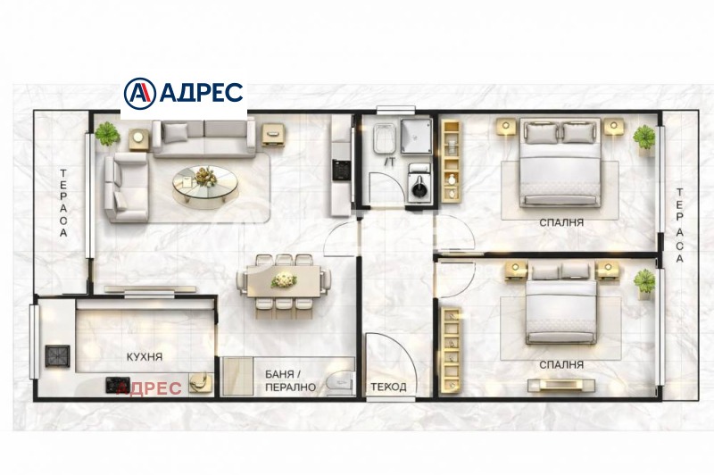 Продава 3-СТАЕН в град Варна, Окръжна болница-Генерали - 86 кв.м / 250 000 € » 488 957.50 лв., АДРЕС