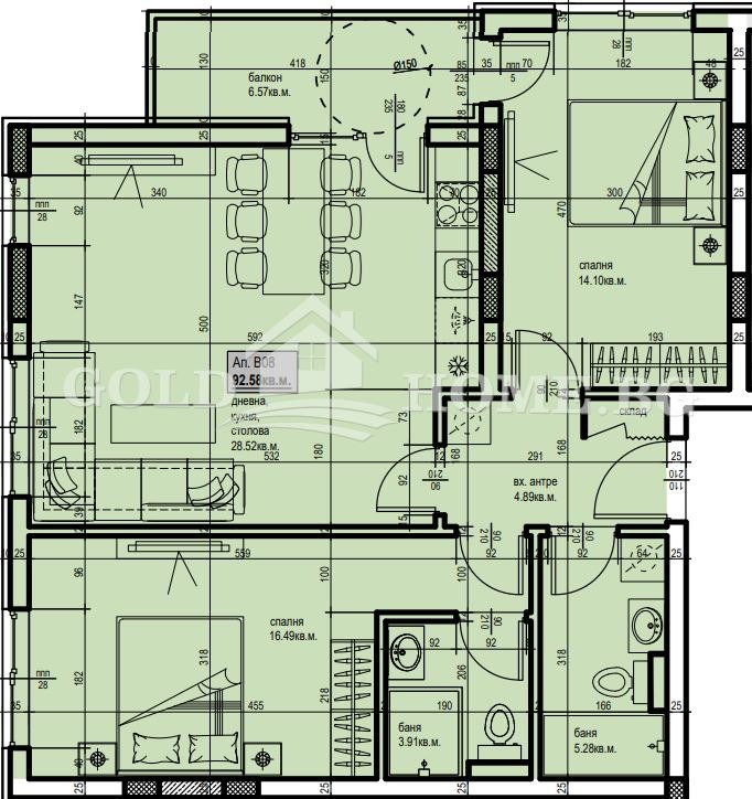 Продава  3-стаен град Пловдив , Христо Смирненски , 98 кв.м | 33132531 - изображение [3]