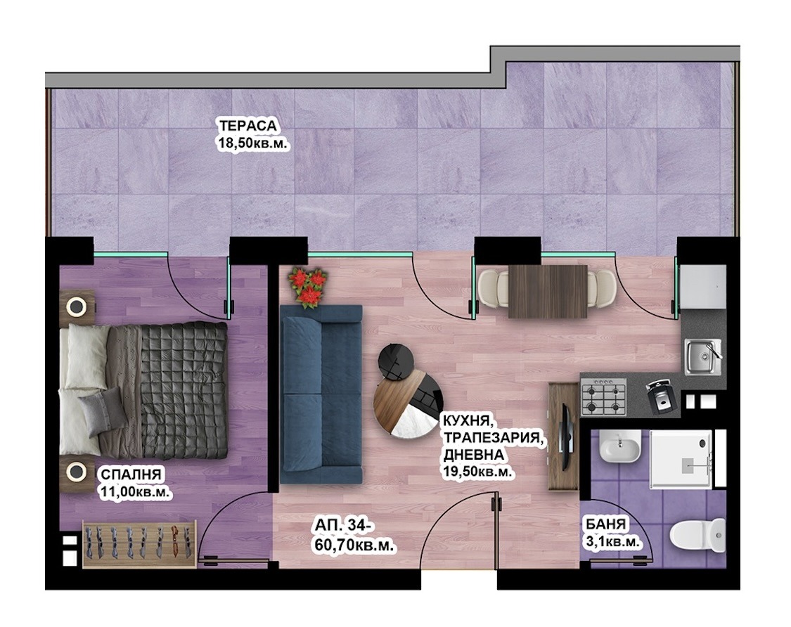 Продава 2-СТАЕН, гр. Пловдив, Христо Смирненски, снимка 2 - Апартаменти - 53991729