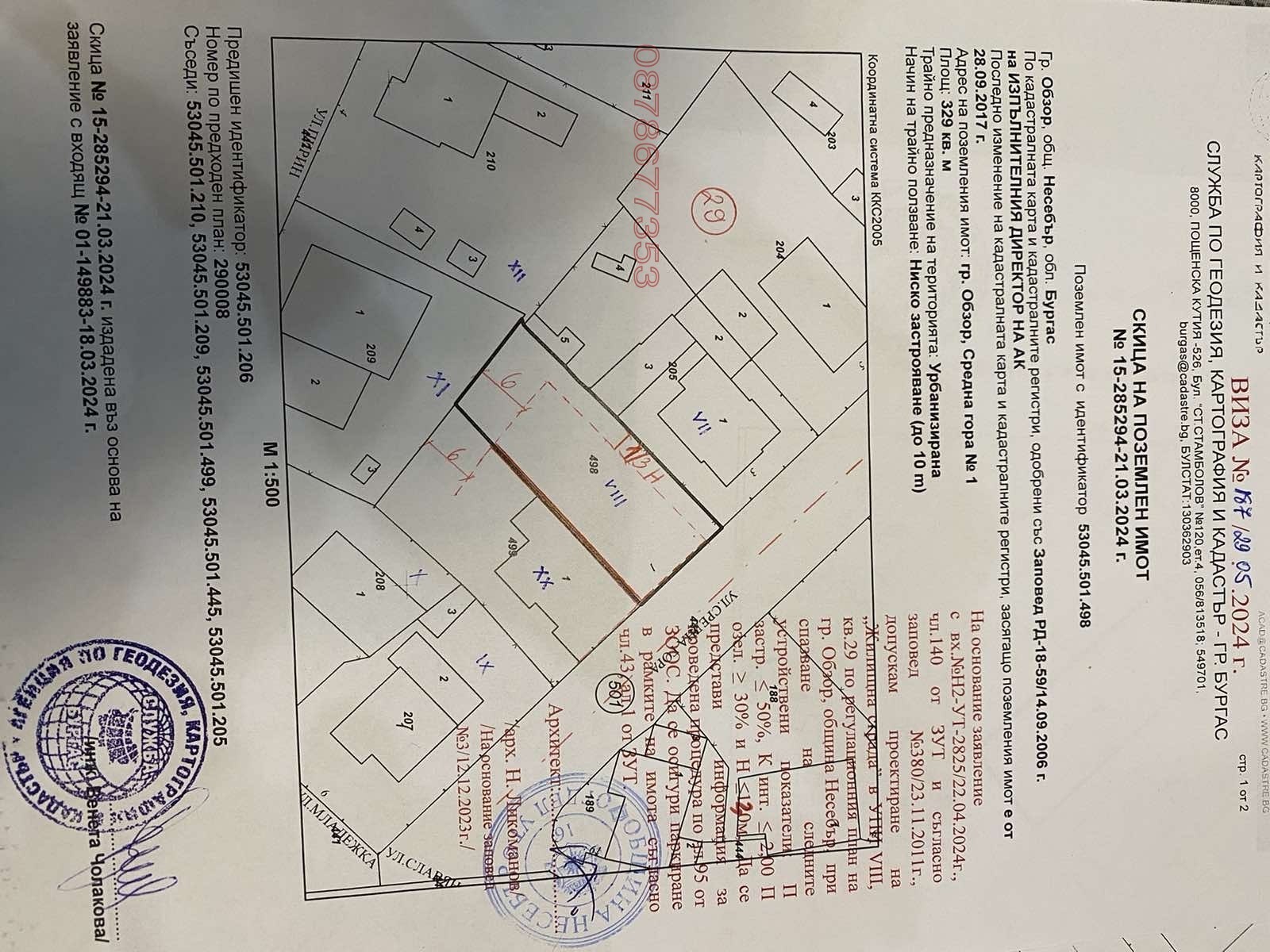 Продава ПАРЦЕЛ, гр. Обзор, област Бургас, снимка 2 - Парцели - 54955393