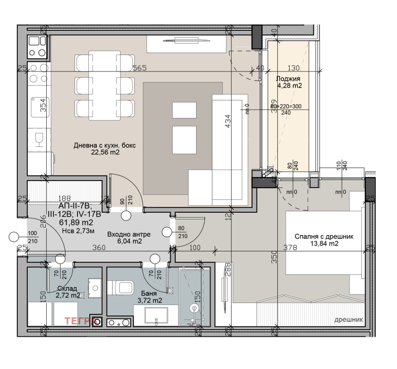 Продаја  1 спаваћа соба Софија , Крастова вада , 73 м2 | 22675621 - слика [3]