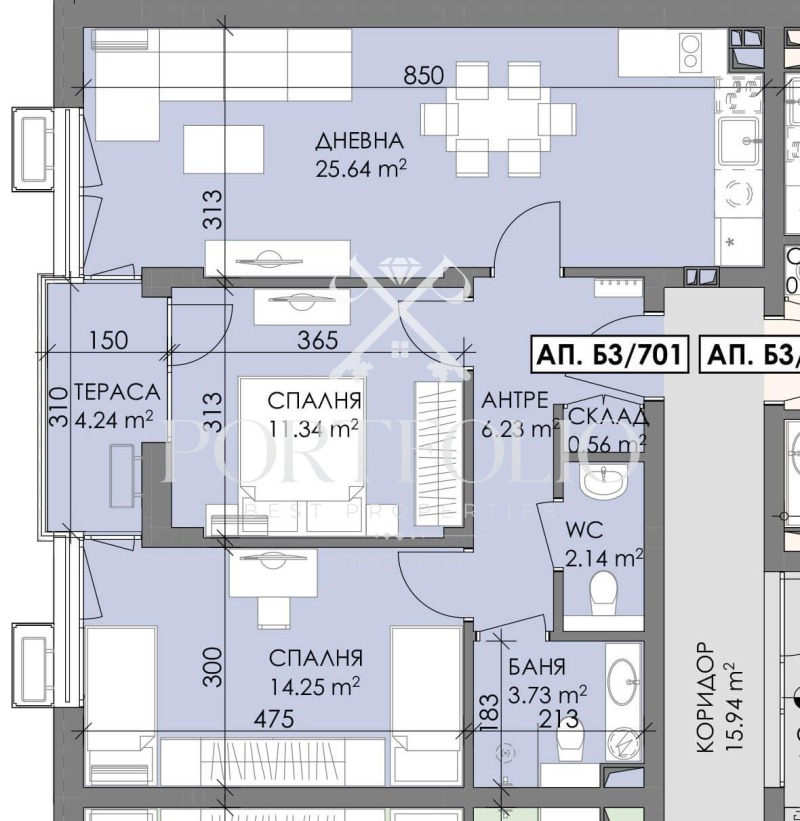 Myytävänä  2 makuuhuonetta Burgas , Meden rudnik - zona A , 91 neliömetriä | 83406297 - kuva [4]