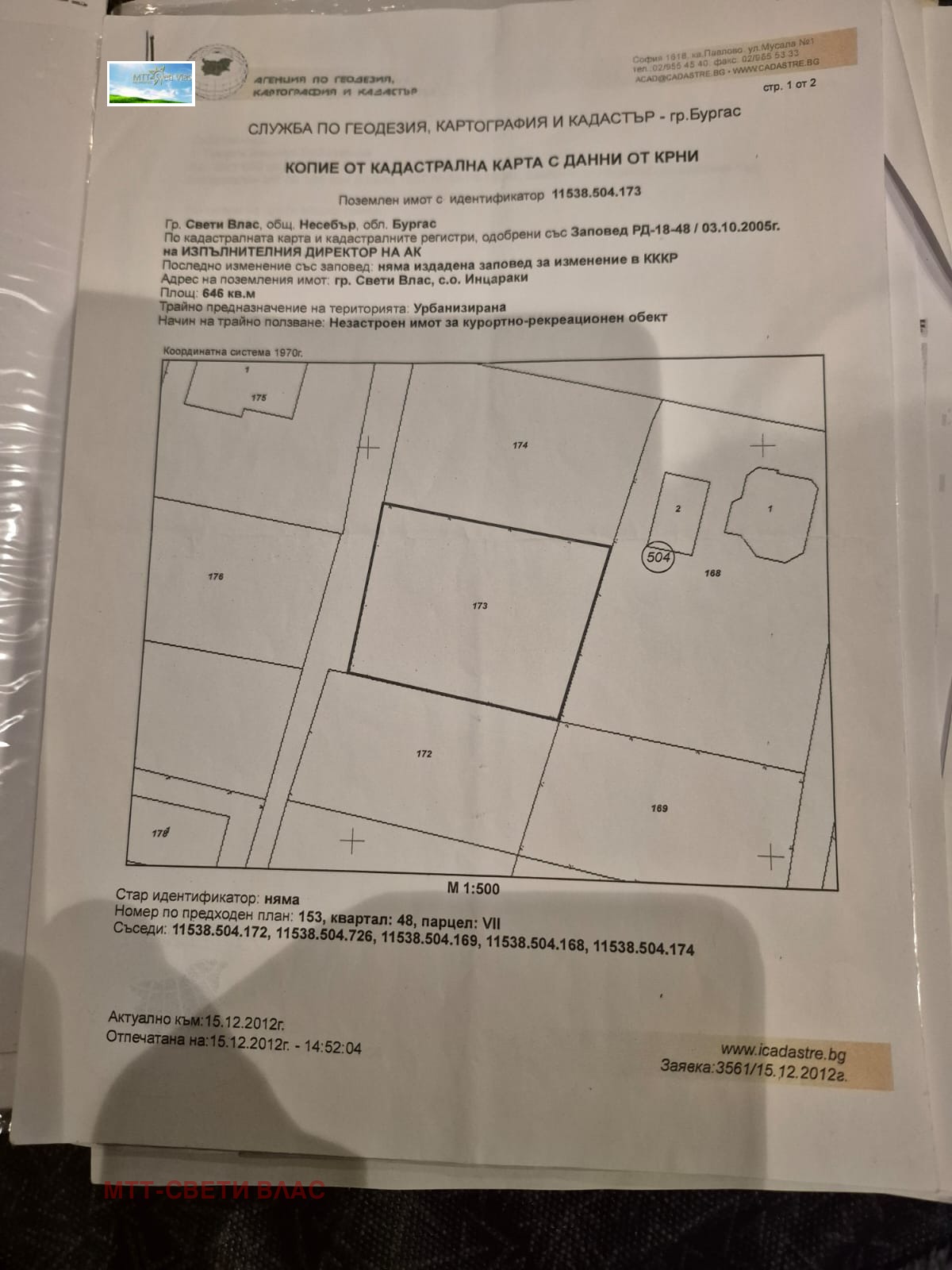 Продава ПАРЦЕЛ, гр. Свети Влас, област Бургас, снимка 2 - Парцели - 54667854