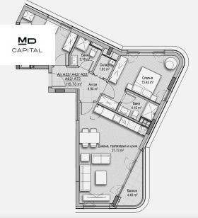 3-стаен град София, Кръстова вада 4