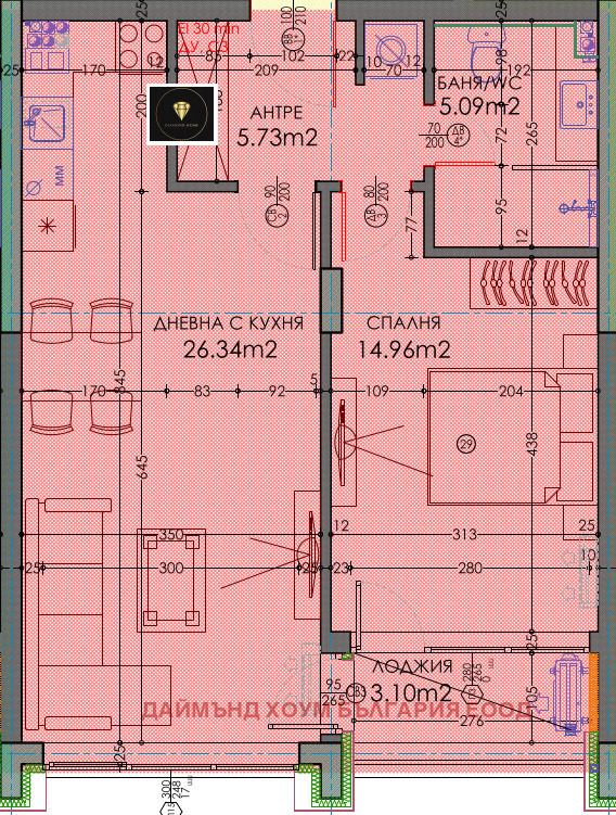 Na prodej  1 ložnice Plovdiv , Trakija , 76 m2 | 14898604 - obraz [2]