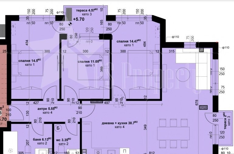 Te koop  3 slaapkamers Stara Zagora , Tsentar , 146 m² | 75425898 - afbeelding [2]