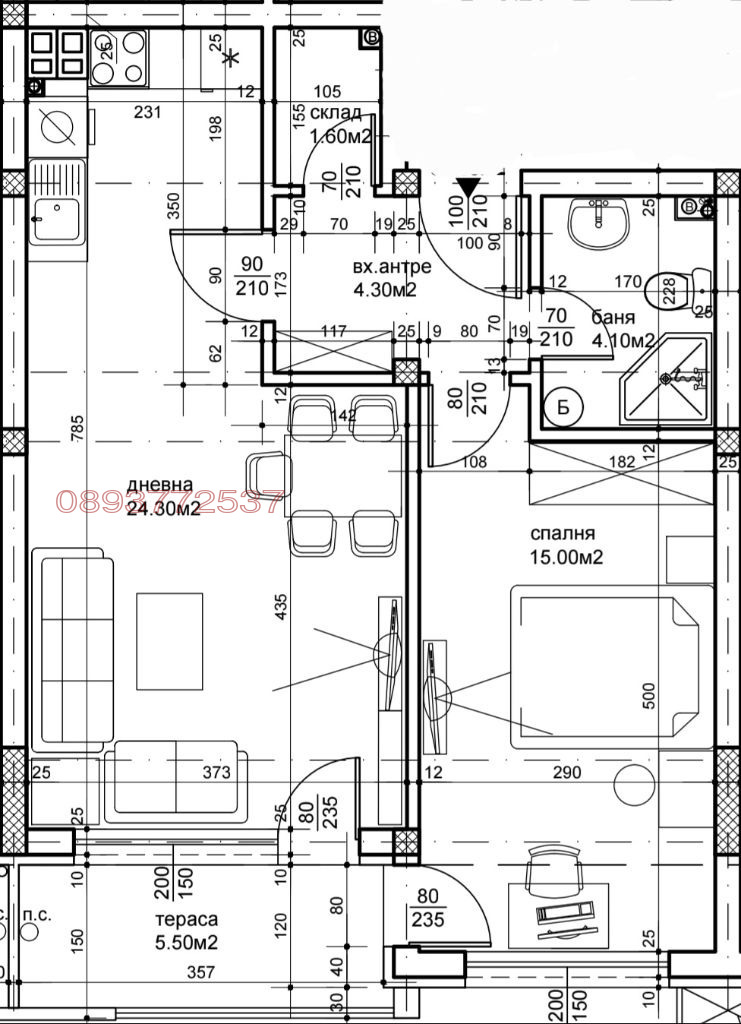 Продаја  1 спаваћа соба Пловдив , Христо Смирненски , 72 м2 | 75927273 - слика [11]