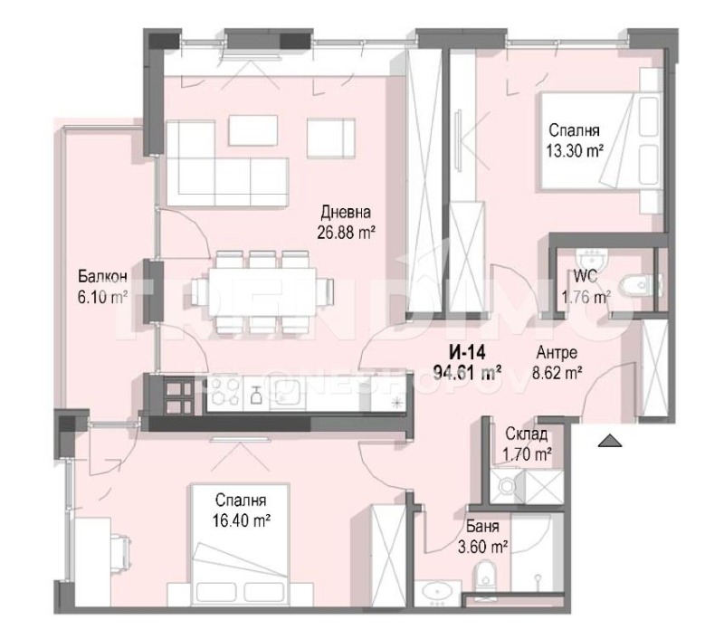Продается  2 спальни София , Кръстова вада , 108 кв.м | 65239451