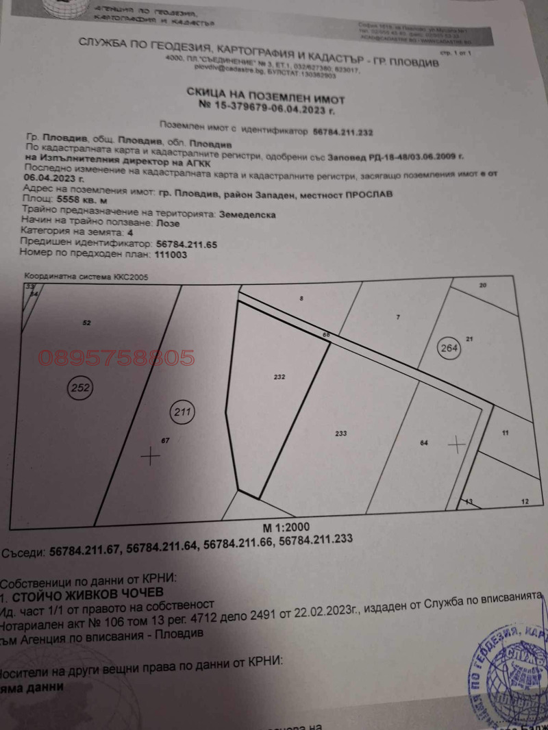 Продава  Земеделска земя област Пловдив , гр. Пловдив , 13 дка | 60361372 - изображение [2]