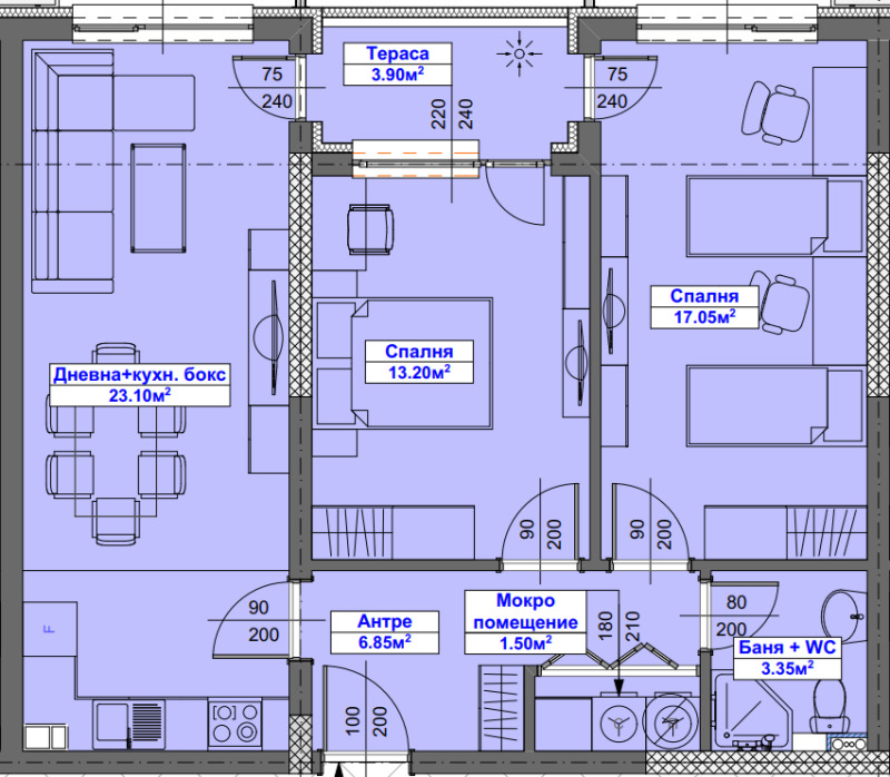 Продава  3-стаен град Благоевград , Еленово 1 , 92 кв.м | 53696712 - изображение [10]