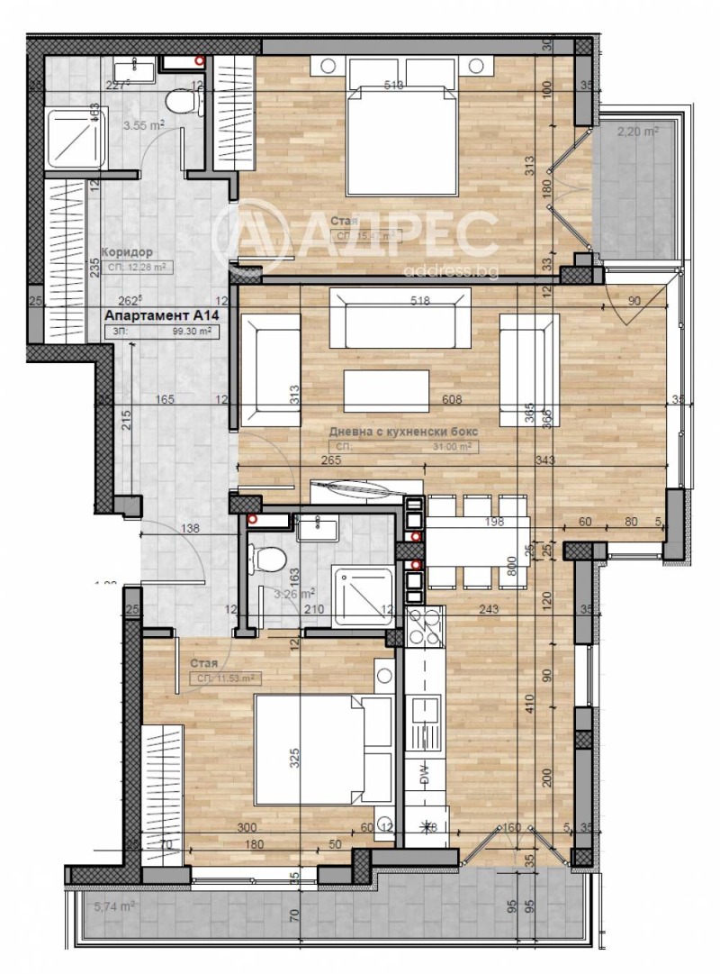 Na prodej  2 ložnice Sofia , Manastirski livadi , 113 m2 | 31511671 - obraz [4]