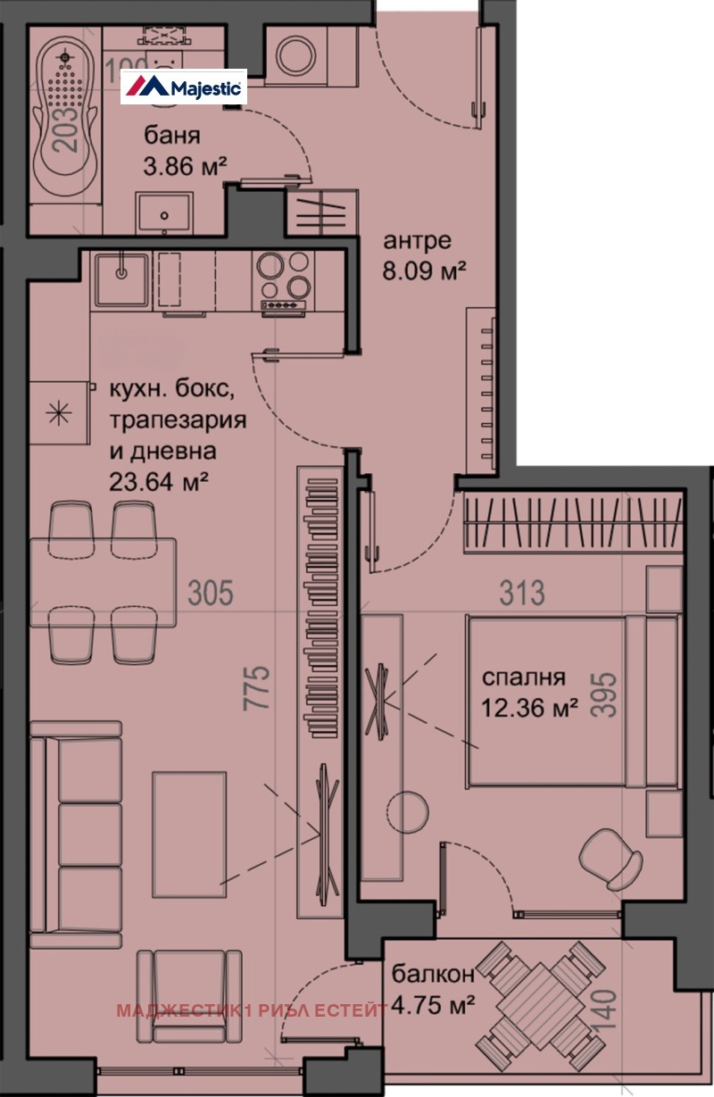 Till salu  1 sovrum Sofia , Studentski grad , 70 kvm | 54733080 - bild [3]