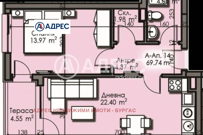 Продава  2-стаен град Бургас , Изгрев , 70 кв.м | 87310178 - изображение [2]