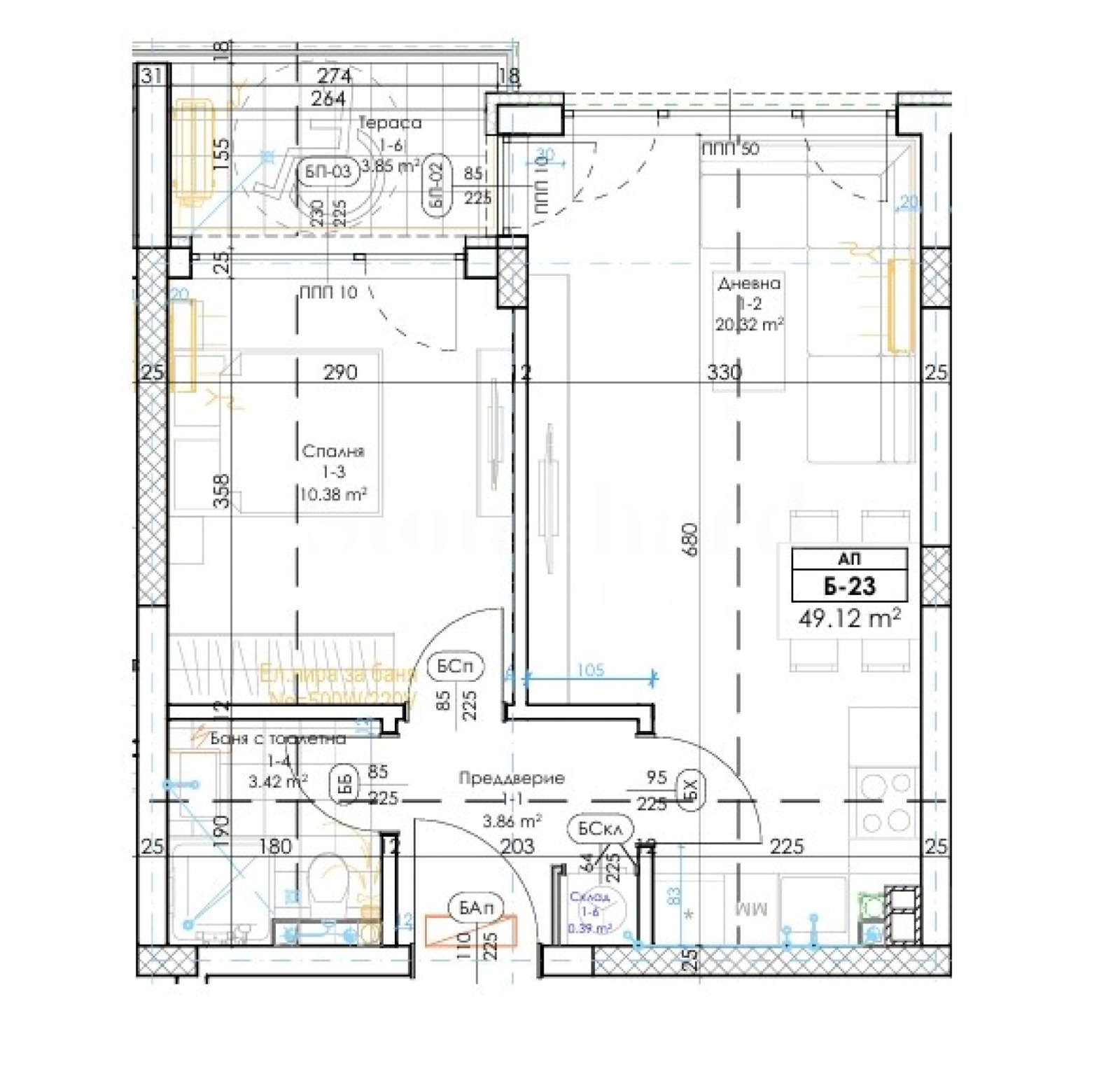 Продава 2-СТАЕН, гр. Пловдив, Беломорски, снимка 3 - Апартаменти - 54697262