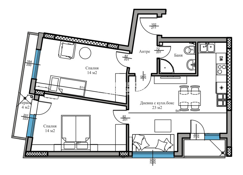 À vendre  2 chambres Plovdiv , Tsentar , 89 m² | 14108344 - image [10]