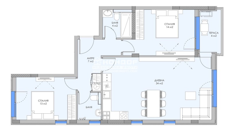 Satılık  2 yatak odası Plovdiv , Ostromila , 113 metrekare | 81309719 - görüntü [4]