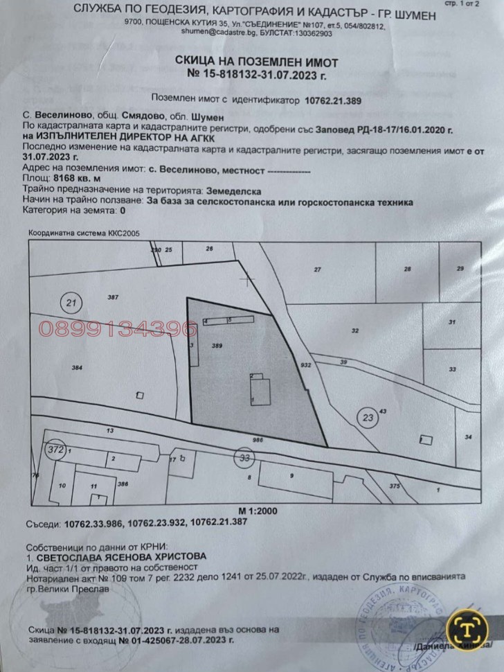 Продава БИЗНЕС ИМОТ, с. Веселиново, област Шумен