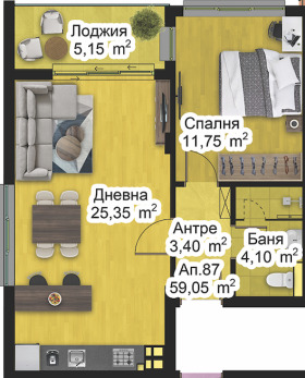 1 makuuhuone Peštersko šose, Plovdiv