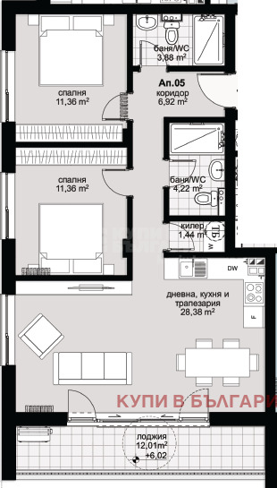 À vendre  2 chambres Varna , Vinitsa , 105 m² | 41677258 - image [5]