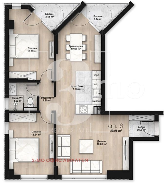 Satılık  2 yatak odası Sofia , Lyulin 2 , 102 metrekare | 81897907