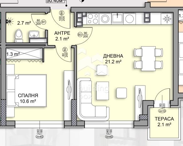 Zu verkaufen  1 Schlafzimmer Sofia , Darweniza , 71 qm | 12860198 - Bild [3]