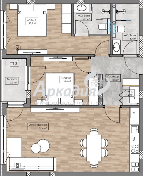 À venda  2 quartos Plovdiv , Karchiiaka , 107 m² | 85642858 - imagem [4]