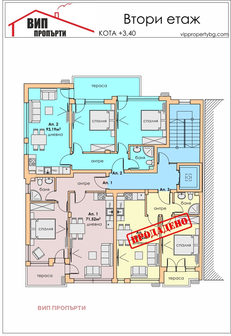 Продава 3-СТАЕН, град Пловдив, Съдийски • 184140 € / 360146.54 лв. • 93473189 1