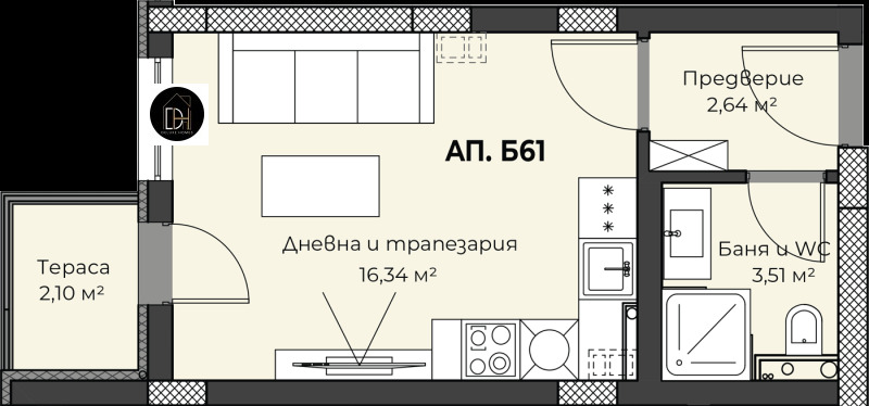 Продава 1-СТАЕН, гр. Пловдив, Христо Смирненски, снимка 2 - Aпартаменти - 49221208