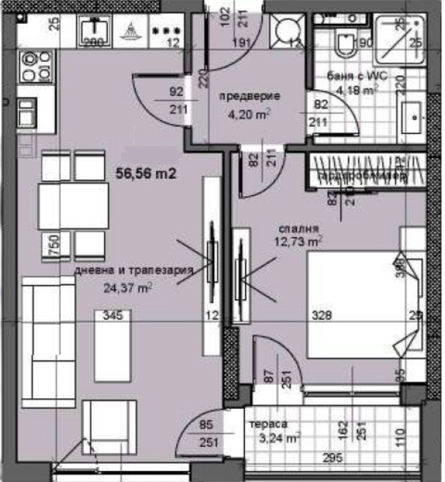 На продаж  1 спальня Пловдив , Тракия , 66 кв.м | 18438910 - зображення [2]