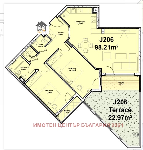 Satılık  2 yatak odası Sofia , Poligona , 116 metrekare | 73322488