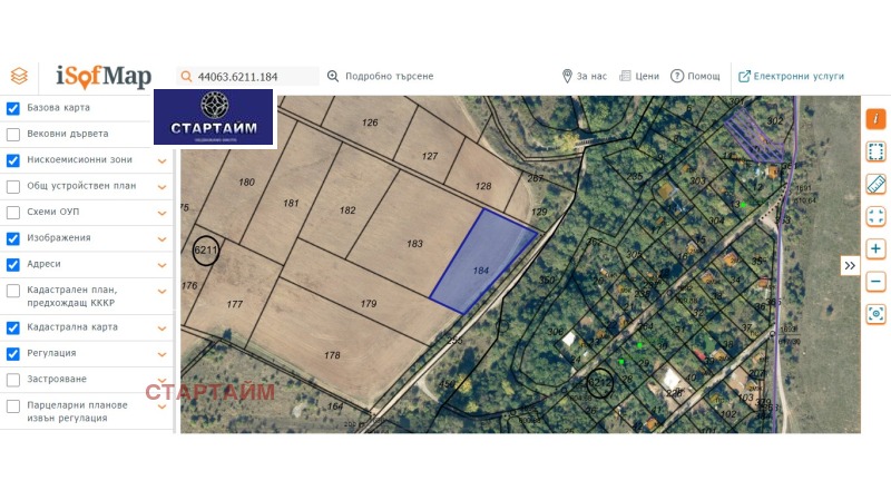 Продава ПАРЦЕЛ в град София, с. Лозен - 3371 кв.м / 74 000 € » 144 731.42 лв., СТАРТАЙМ
