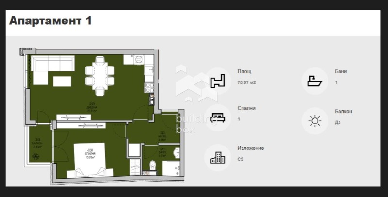 For Sale  1 bedroom Sofia , Levski , 78 sq.m | 48479608