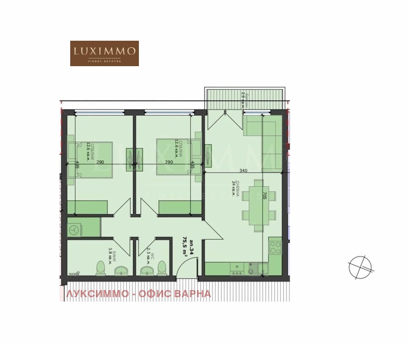Zu verkaufen  2 Schlafzimmer Warna , Hristo Botew , 88 qm | 38094225 - Bild [4]