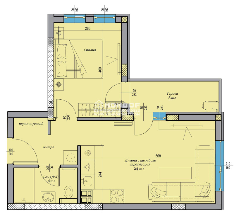 À venda  1 quarto Plovdiv , Hristo Smirnenski , 64 m² | 20571981 - imagem [5]