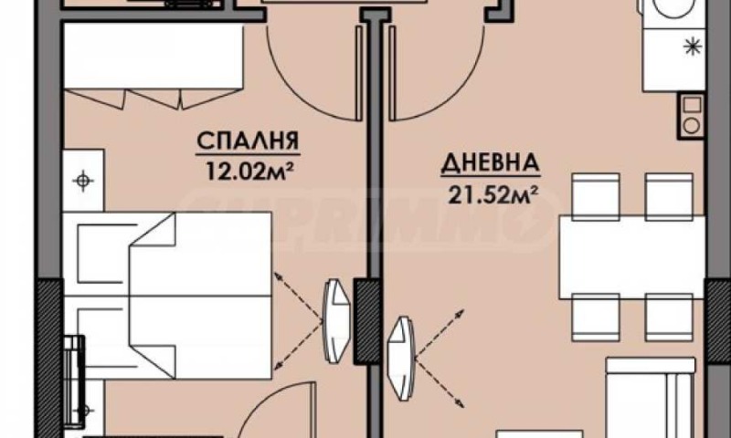 De vânzare  1 dormitor Burgas , Slaveicov , 62 mp | 42481801